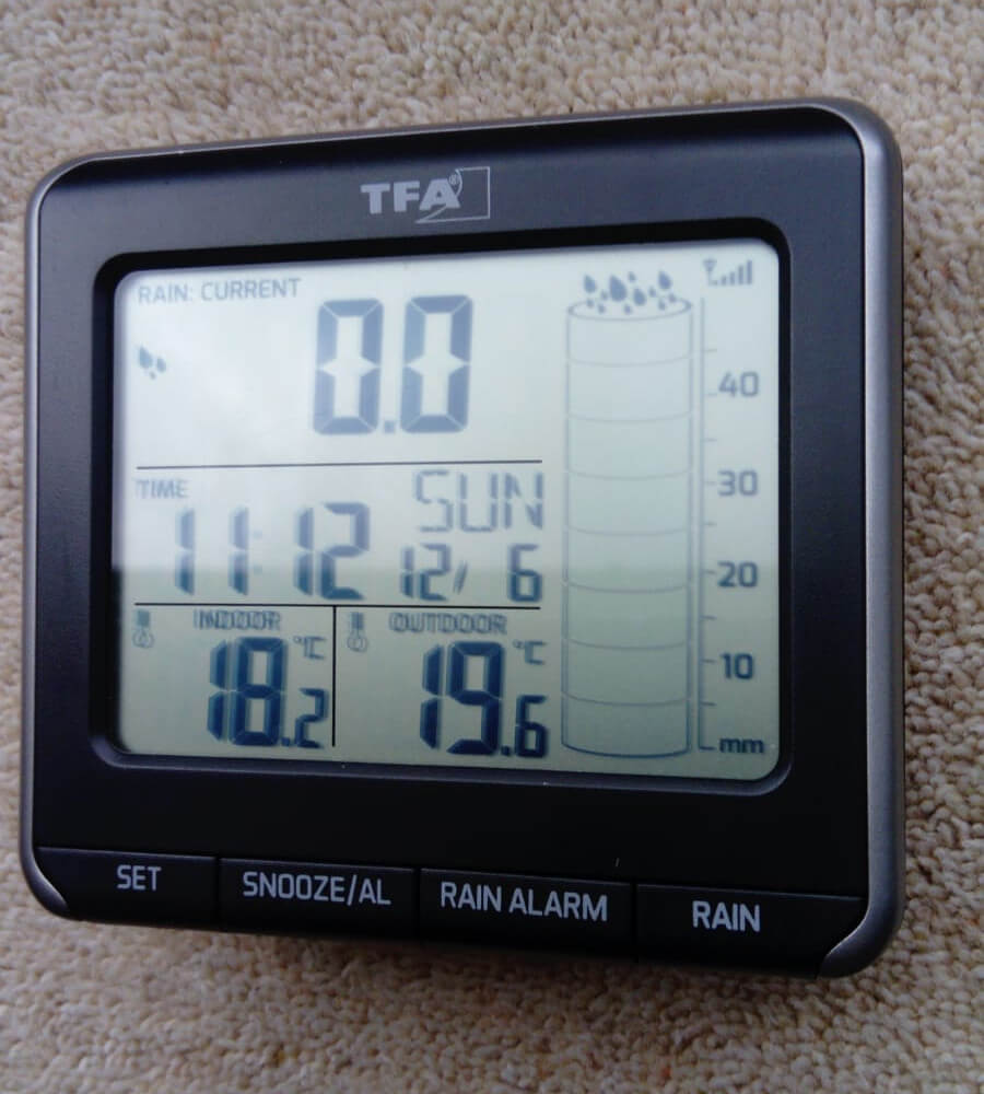 Eletronic rain guage monitor.